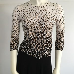 Sutton Studio Leopard Cardigan - Size XS